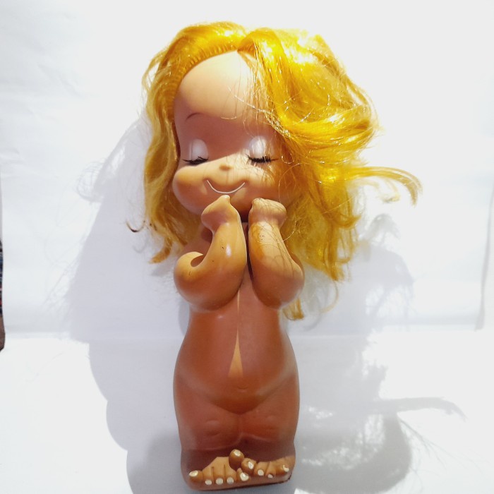 Boneka Karet Jadul Baby Gemes Rambut Panjang Ukuran 25 Cm