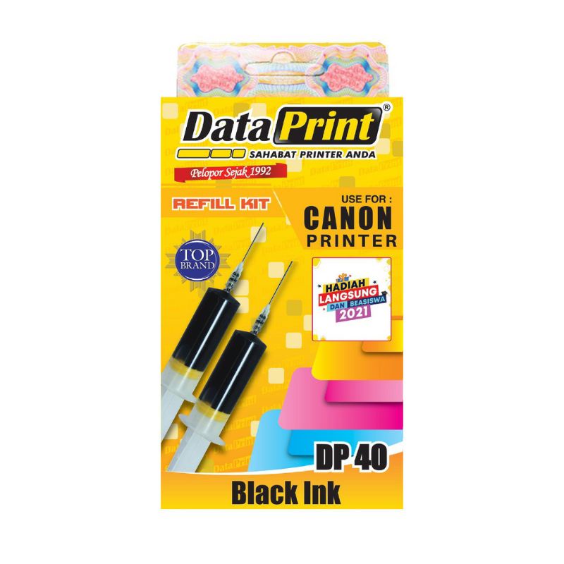 TINTA SUNTIK DATAPRINT REFILL CANON DP 40 BLACK HITAM DP 41 COLOR WARNA ORIGINAL