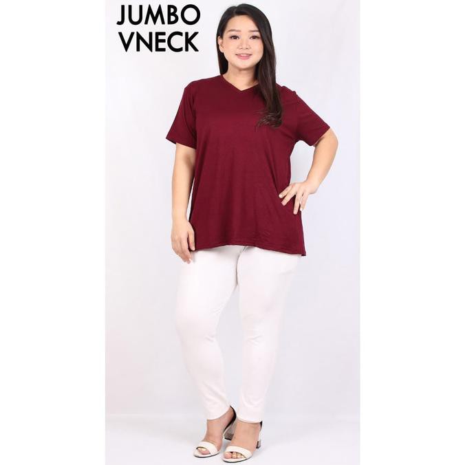 99Y- Blouse Polos Jumbo Vneck Baju Atasan Wanita Aneka Warna - Maroon