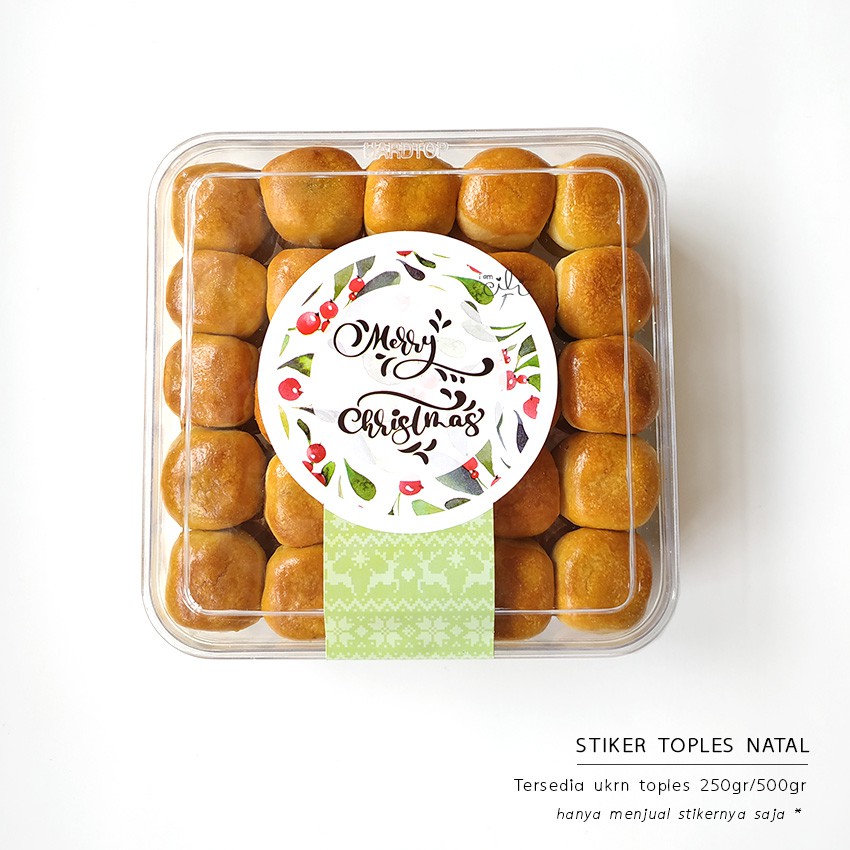 

SC05+SC08) stiker toples dus natal iamcili tema bunga hijau