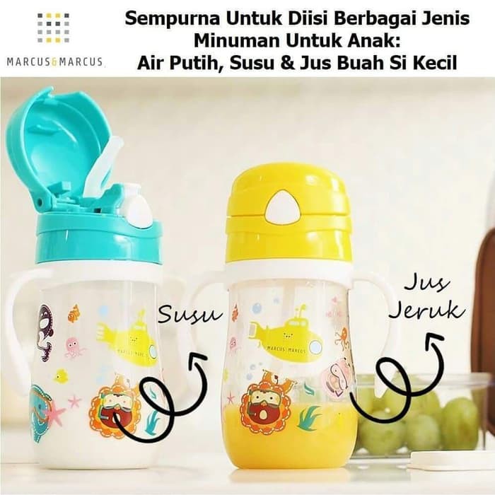 Marcus &amp; Marcus TRITAN STRAW BOTTLE : Botol Anak Susu Jus