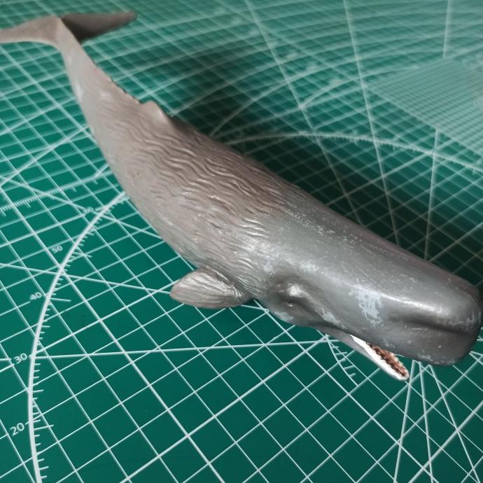 Miniatur Ikan Paus Sperma Sperm Whale 24 cm barang ready