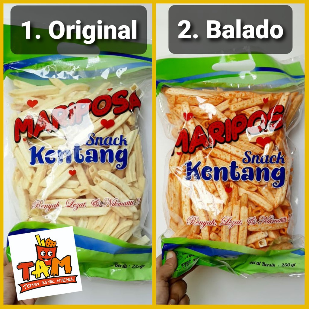 

Snack Stik Kentang Mariposa Gurih 250 Gram - Tam Snack