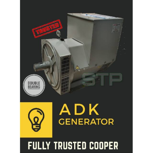 Dinamo listrik Altenator generator Type Double Bearing 11kva - 160kva Merk ADK