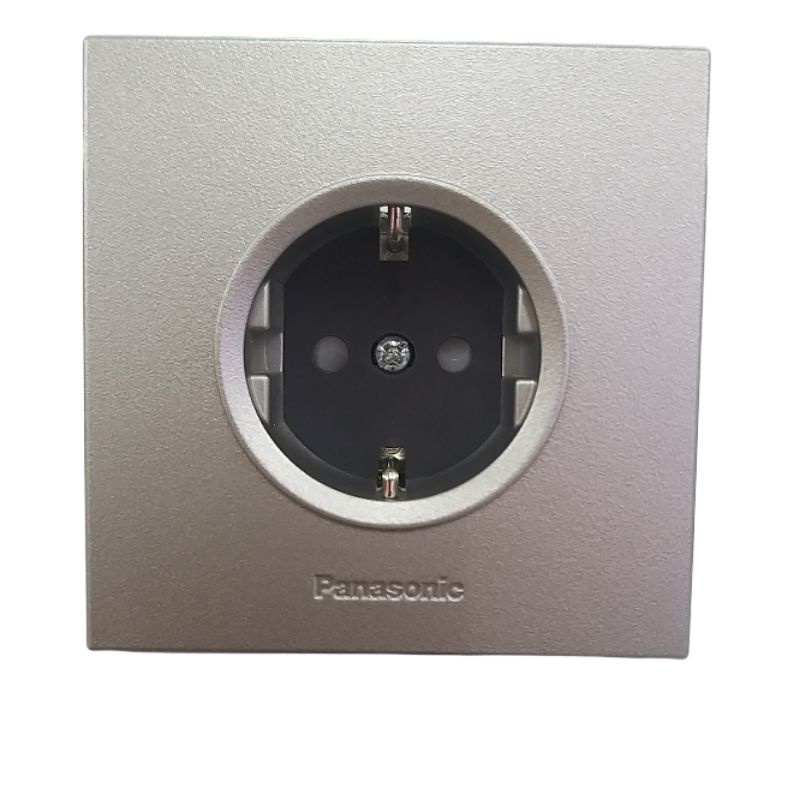 Stop Kontak dengan Pengaman Series warna Silver - Panasonic