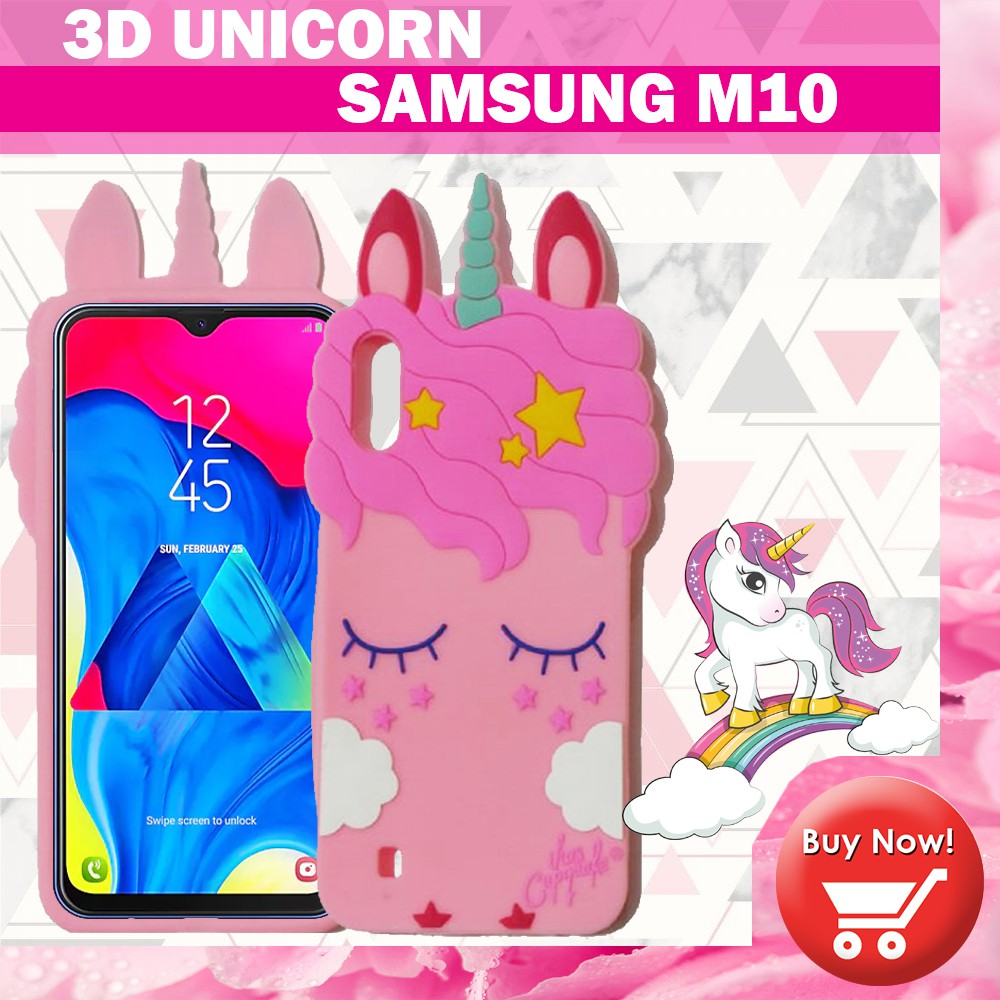 3D Cartoon Unicorn Case Samsung Galaxy M10 Softcase 4D Samsung M10 Silikon 3D Unicorn / Silikon