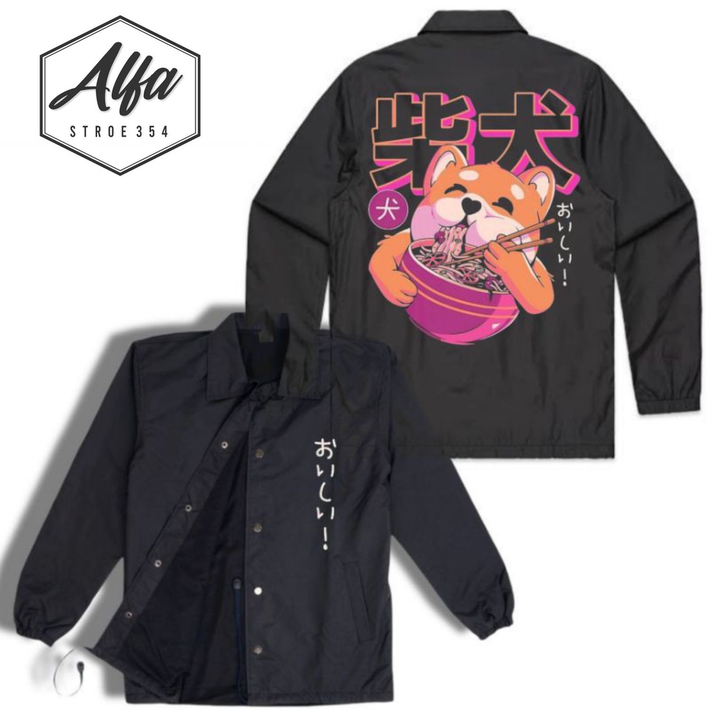 coach jaket KANJI CAT wind breaker logo kucing jacket parasut pria wanita dewasa hitam ❌ polos japan