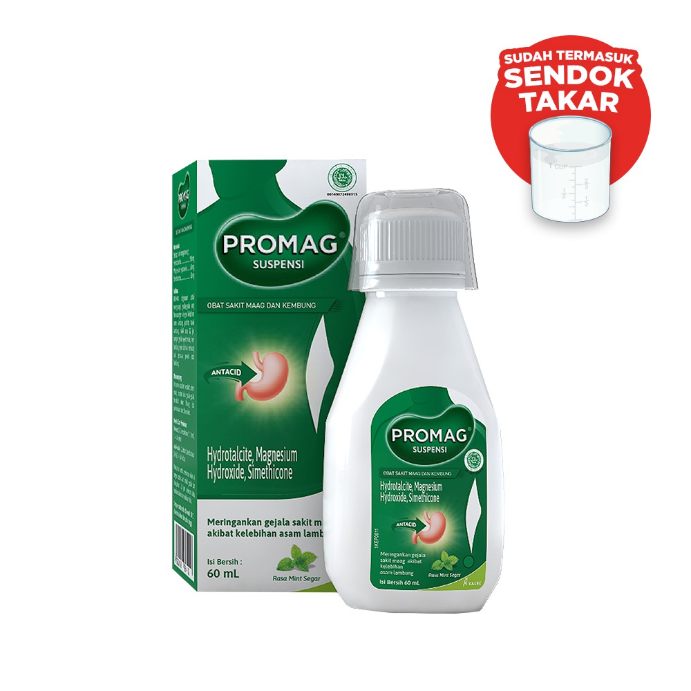 Promag Cair (Sirup Suspensi) Obat Maag dan Kembung kemasan Botol 60 mL