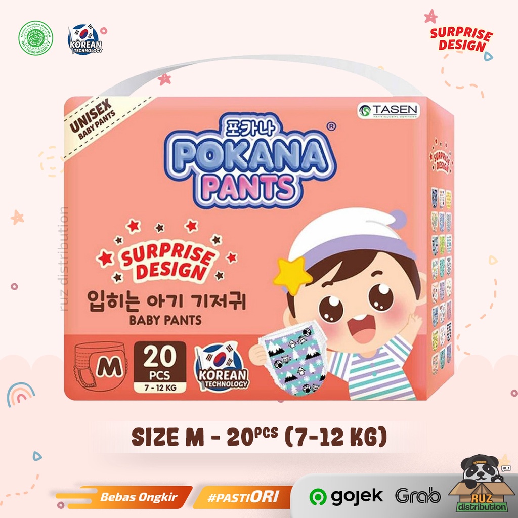 Pokana Pants Size M 20 Baby Diapers Surprise Desain - Popok Bayi