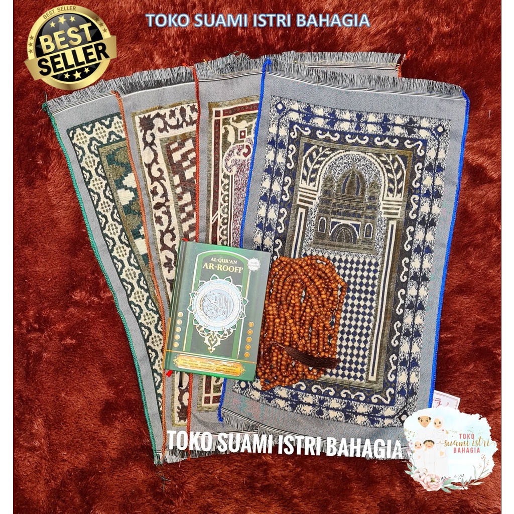 Sajadah AL Bahar ALBahar 35 x 60 Cm Turki Travel Murah Alydrus Lipat Tipis Kepala MukaAnak Dewasa