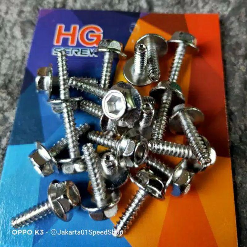 Baut probolt body flower yamaha crome isi 20 pcs