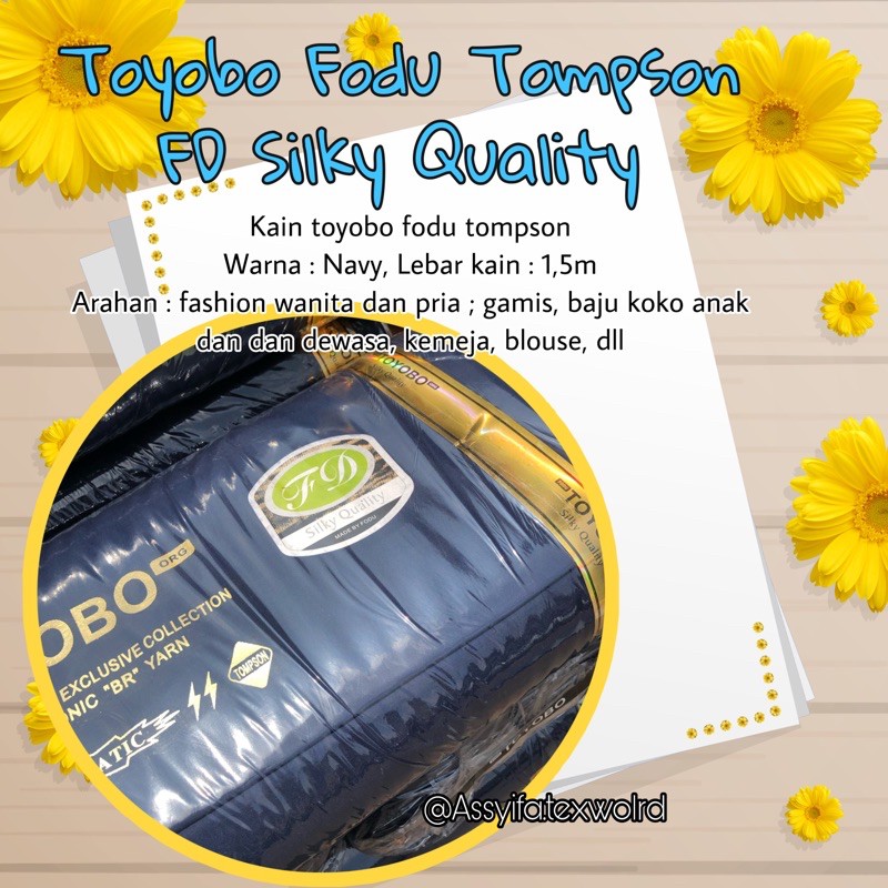 SALE kain meteran eceran navy toyobo fodu tompson fd biru tua gamis koko anak dewasa wanita pria