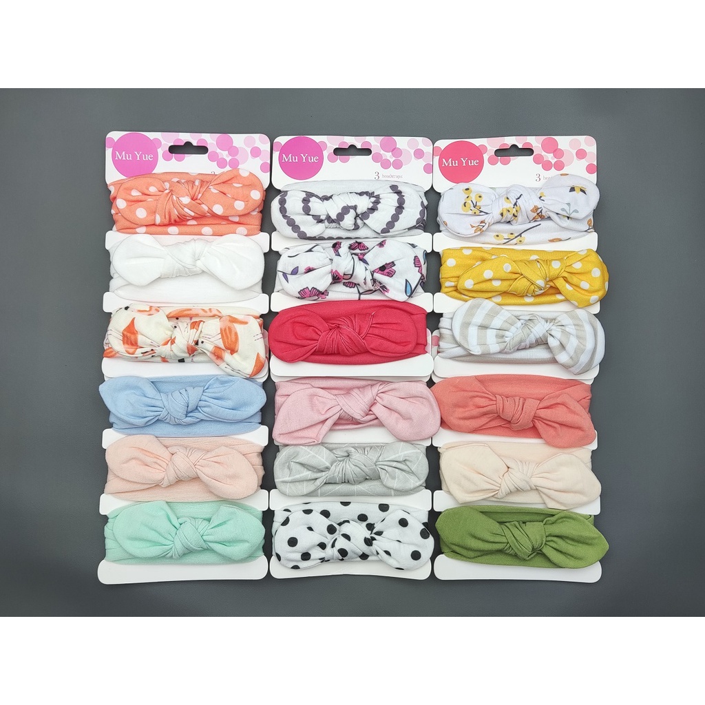 (1 set 3 pcs) Satu set bandana kain bayi / bando anak import