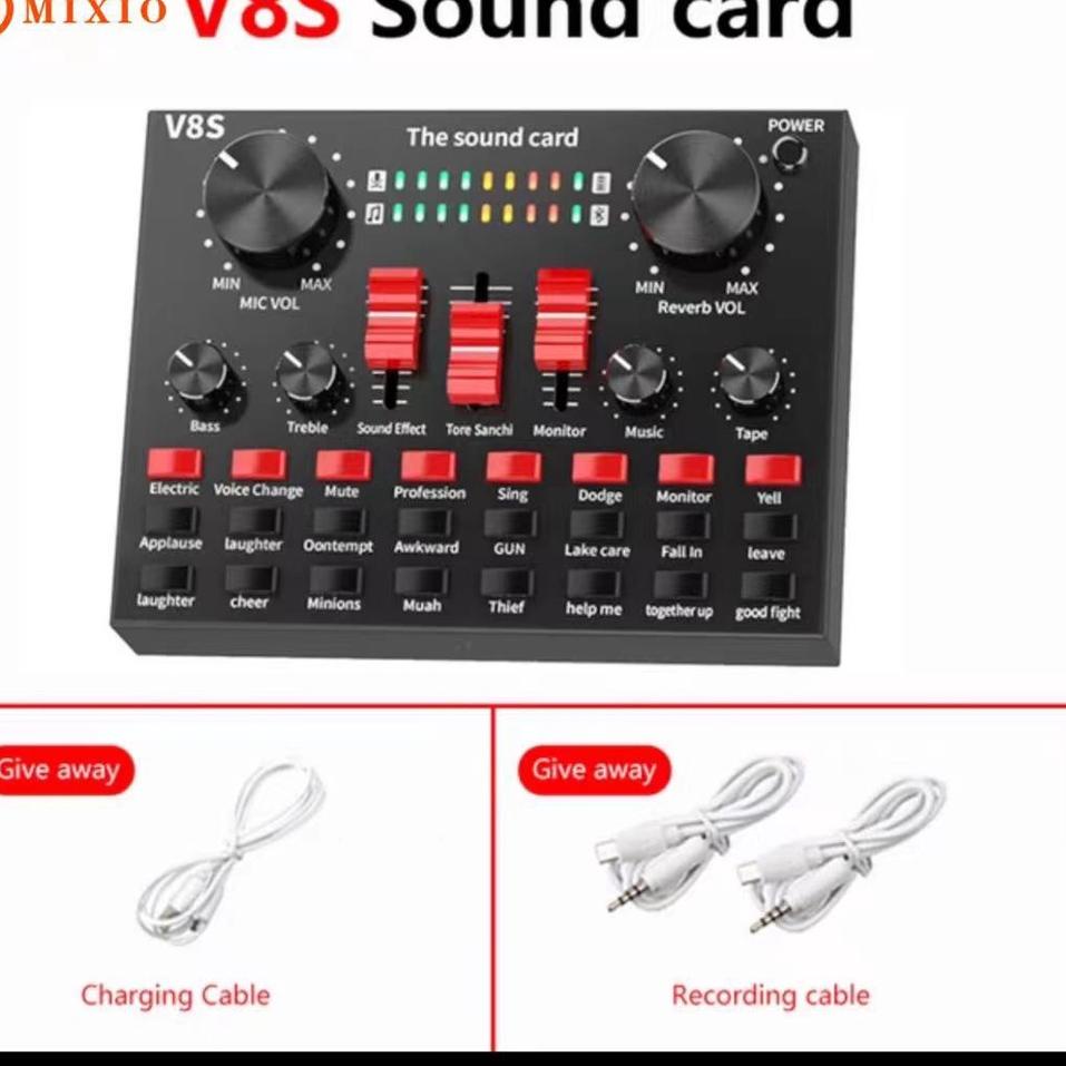 ✈ MIXIO V8S PREMIUM Live Streaming Soundcard Adapter Phone Laptop Microphone ☪