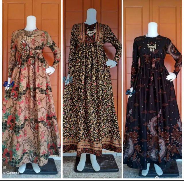 New Motif Gamis Manggar 3108h | Gamis Batik Pekalongan