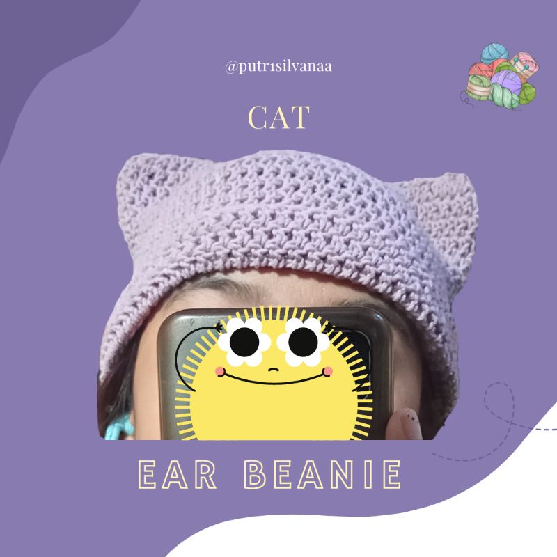 Cat ear beanie rajut