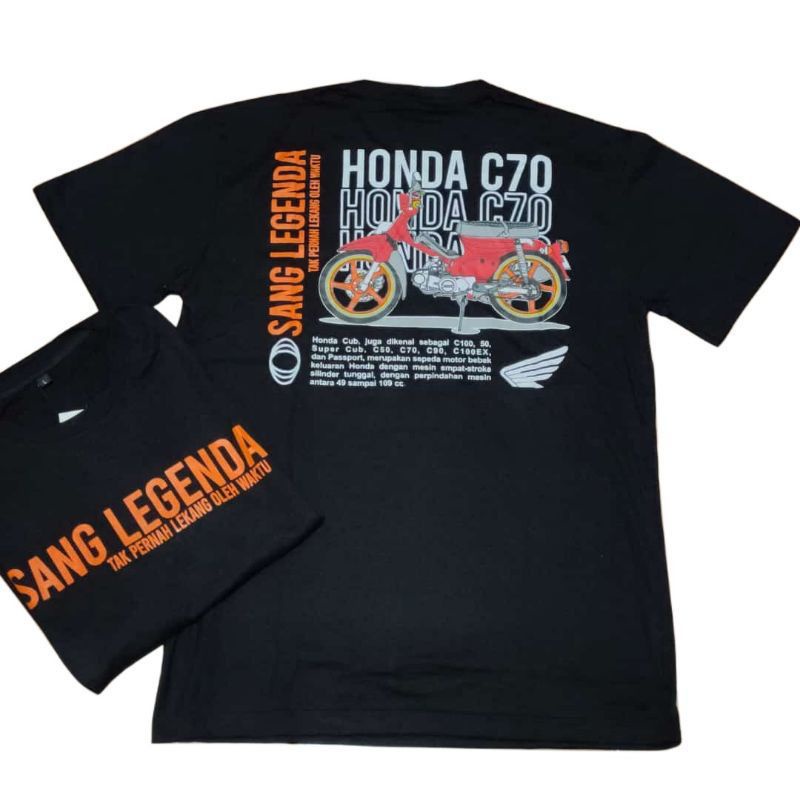 Kaos oblong Honda c70 hitam distro