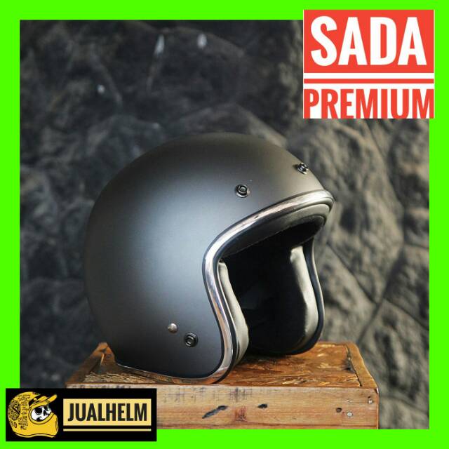 Helm Retro SADA Jitsu Grey Dof  ( Helm Classic / Helm Klasik / Helm Vespa / Helm Bogo )