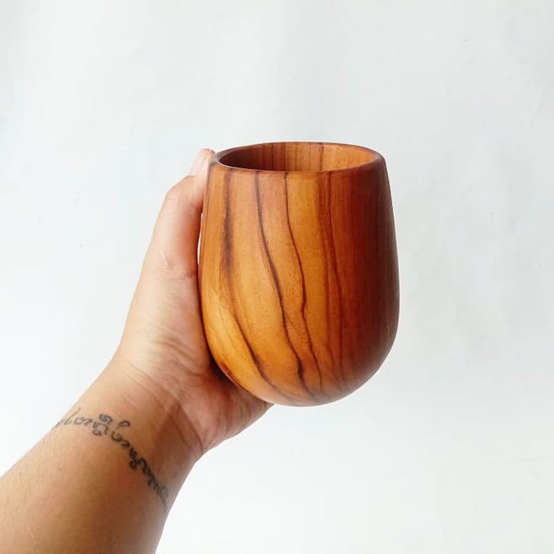 NOURA - Gelas Kayu/ Mug Kayu/ Kuksa Kayu/ Cangkir Kayu/ Gelas Minum/ Gelas Kayu Unik