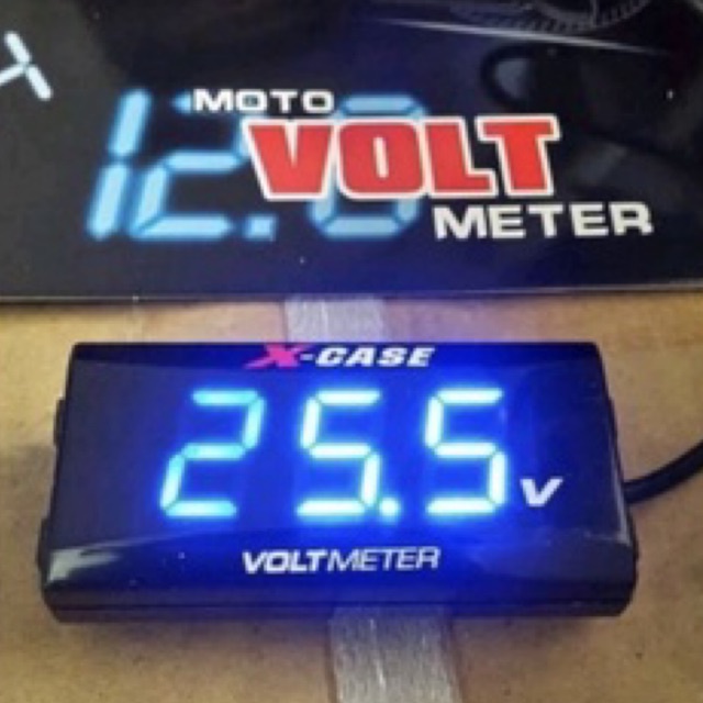 Voltmeter aki Biru Xcase cocok untuk semua jenis motor