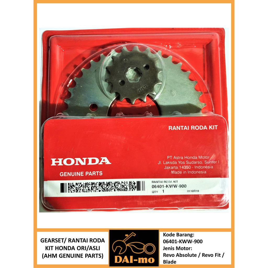 GEAR SET Revo Absolute/ Revo Fit/ 110/ Blade AHM ORI 06401-KWW-900 Gir set Gearset Girset HONDA ASLI