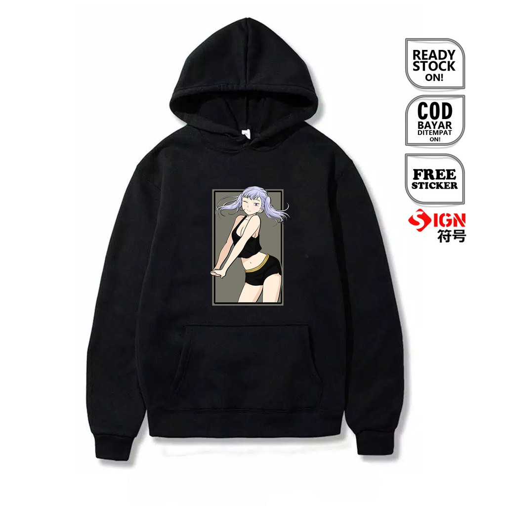 HOODIE NOELLE SILVA BLACK CLOVER WIBU OTAKU WAIFU ANIME MANGA BAJU JEPANG JAPANESSE CULTURE SIGNCLOT