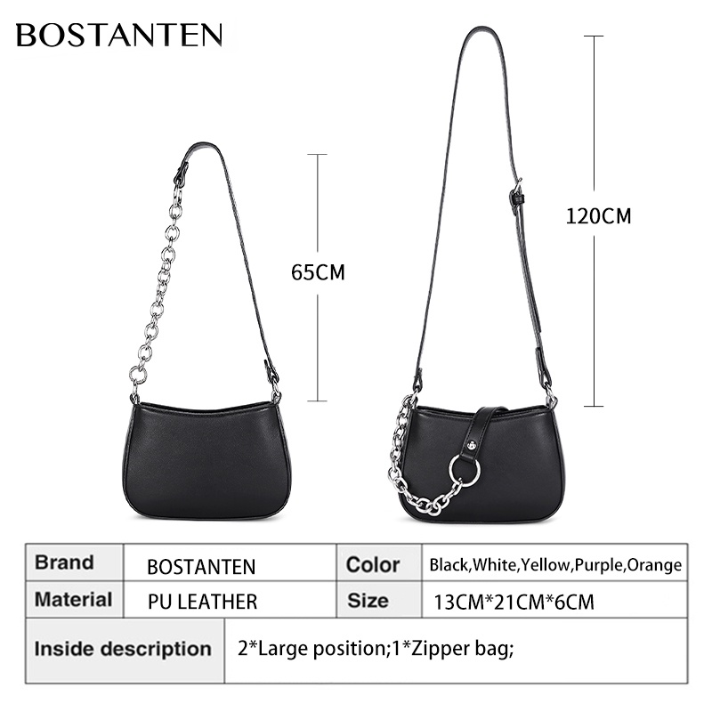 Bostanten Tas Bahu Wanita Tas Selempang Model Rantai Tebal Tas Fashion
