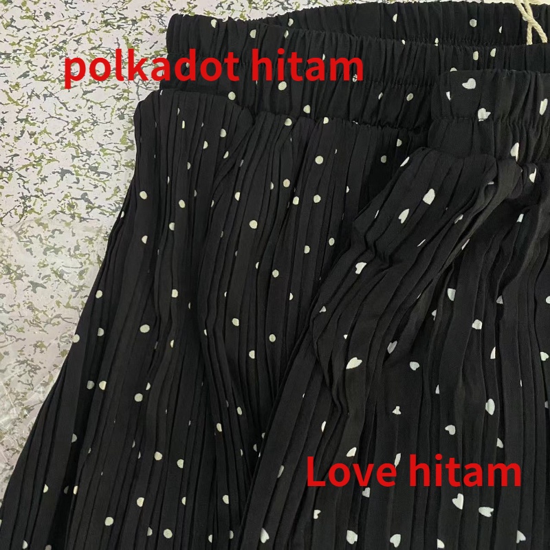 yikoo-Rok panjang mixi skirt cinta / polka dots wanita korea pakaian rok wanita