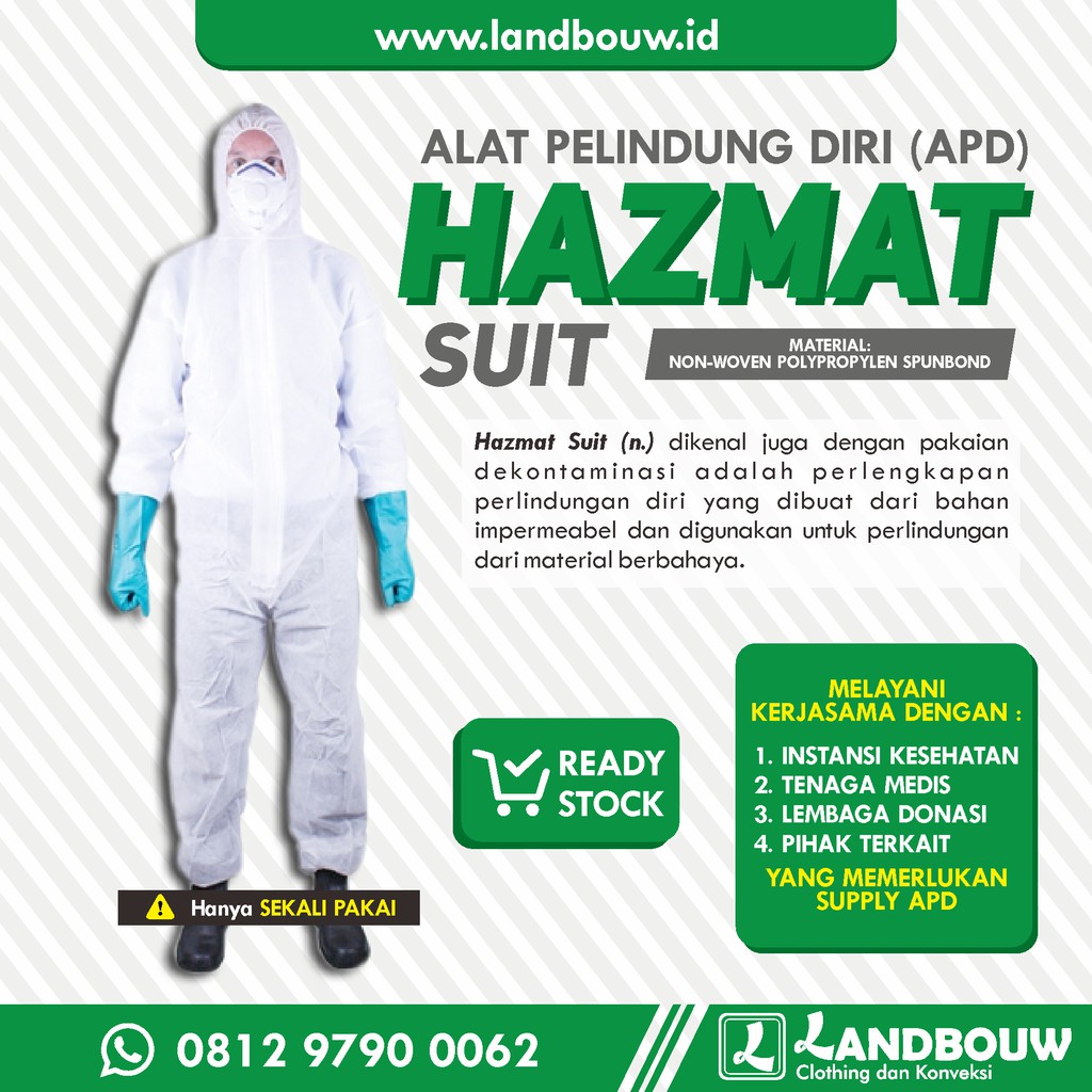 Hazmat Suit Coverall - Pakaian APD Medis Berkualitas