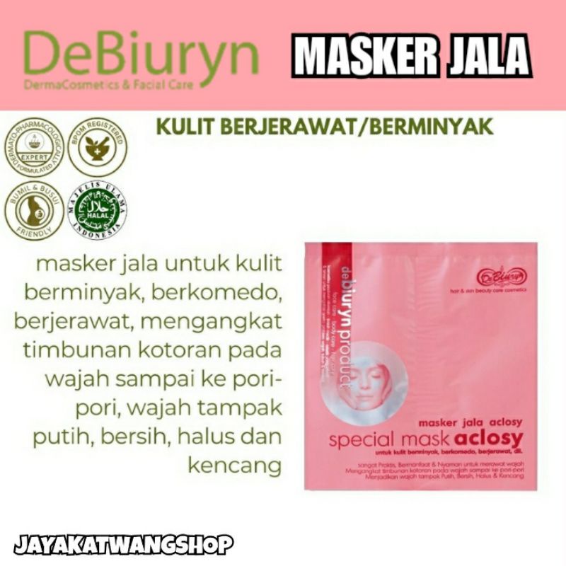 [1 SACHET] DEBIURYN Masker Jala Aclosy Anti Acne &amp; Vitaly Flek 20 Gram