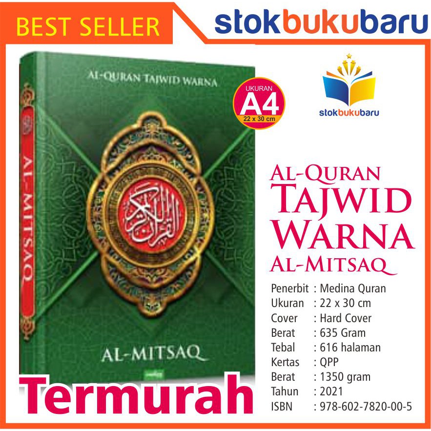 

Al-Quran Tajwid Warna Tanpa Terjemah Al-Mitsaq Ukuran A4