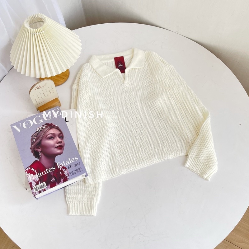Annona Crop Blouse - Atasan Blouse Wanita Berkerah Polo