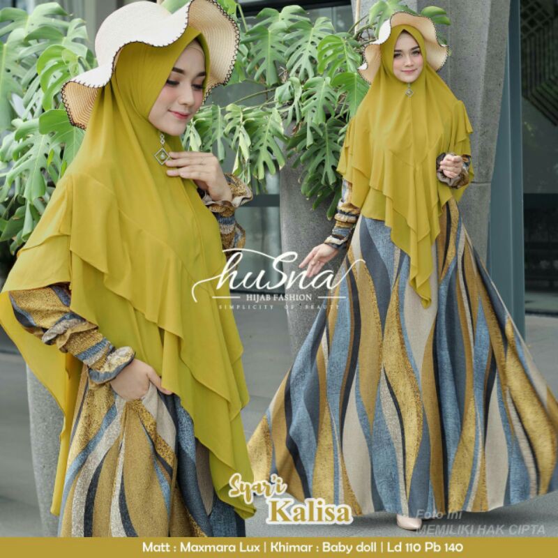 Gamis Set // Gamis Kalisa Syari By Husna // Gamis Bahan Maxmara Luxury