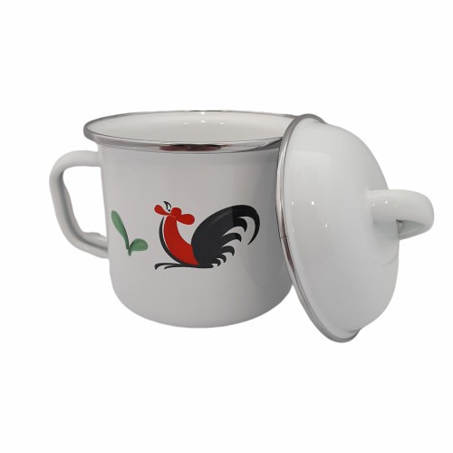 Kedaung Cangkir dengan Tutup / Kukuruyuk / Mug with Cover Enamel 12 cm