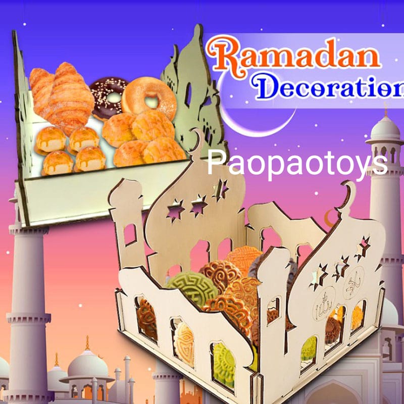 Tempat Cemilan Decoration Ramadhan Bahan Kayu Halus