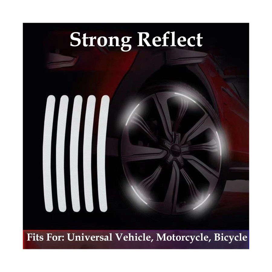 20 Pcs Stiker Reflektor Pemantul Cahaya Sticker Reflective Stiker reflektor Reflektif Velg Velk Pelk Ban Mobil Motor Sepeda
