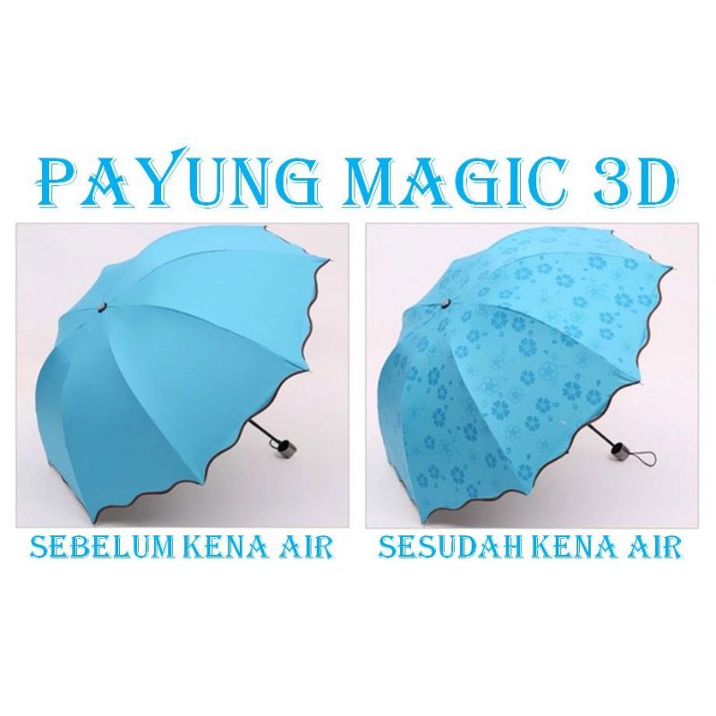 Payung magic 3d bisa berubah bermotif bila terkena air