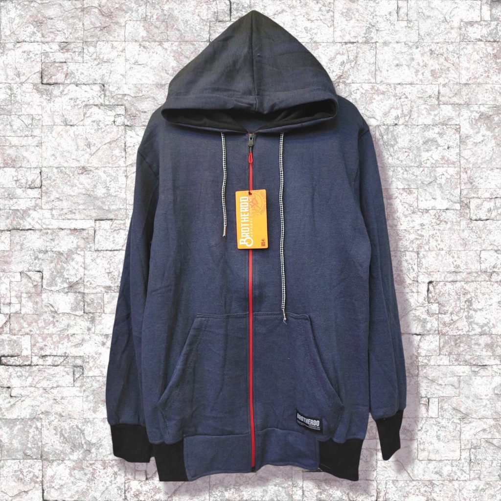 Jaket Brotherdo  zipper Hoodie cotton original motif polos