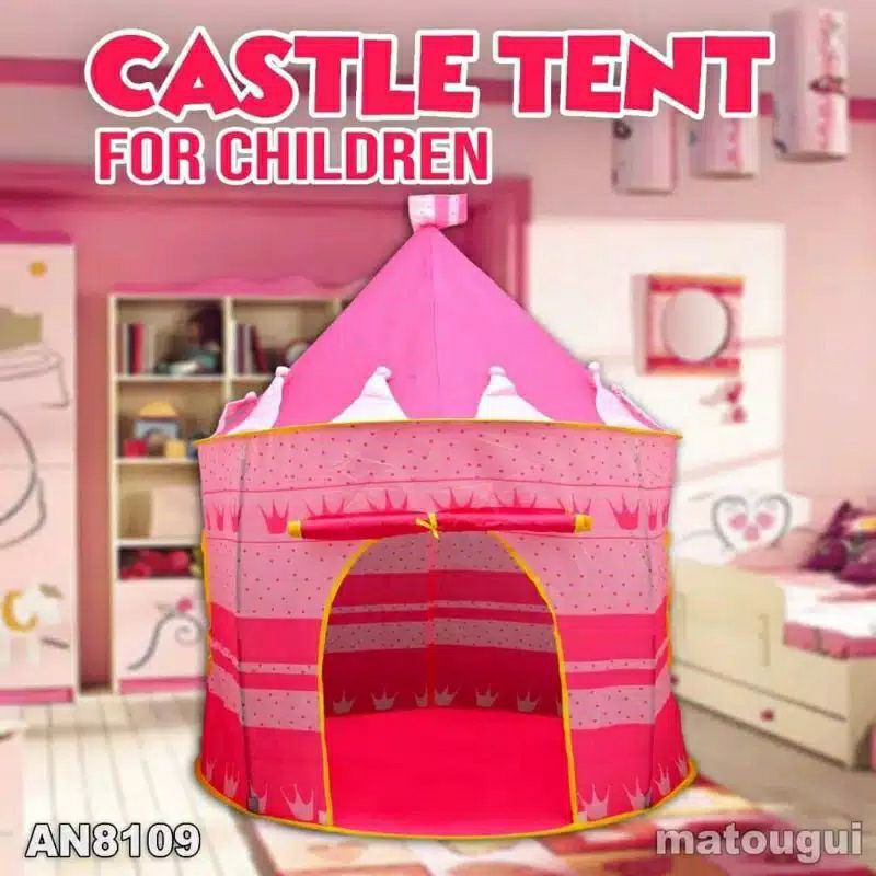 Tenda anak castle / castle tent / tenda istana / tenda jumbo pink / playhouse rumah rumahan anak