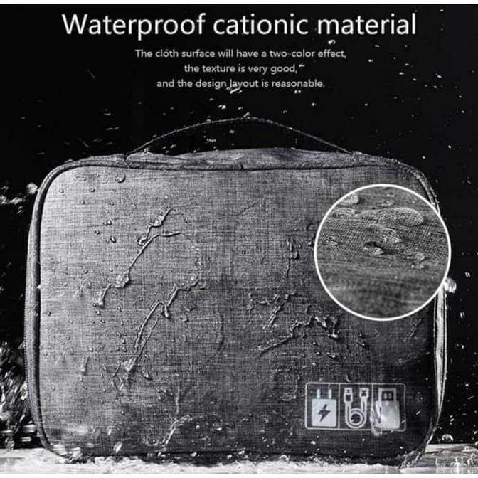 BAYAR COD TRAVEL DIGITAL ORGANIZER POUCH BAG TAS PENYIMPAN HP KABEL POWER BANK - Ungu CUCI GUDANG