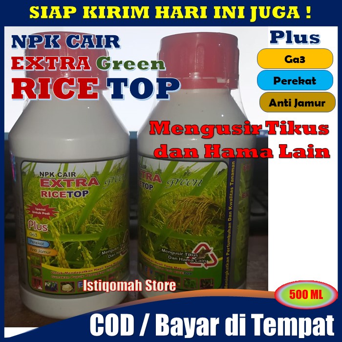 RICETOP 500ml 100% ORIGINAL Obat Padi Cepat Panen Bobot Besar dan Berat - Pupuk Organik Cair Penambah Bobot Padi Lebih berat dan Cepat Panen, Pupuk Pengendali Hama Padi Tikus dan Semua Hama Padi - Pupuk Penambah Berat Padi Besar Mujarab TERLARIS