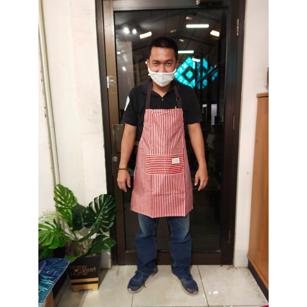 Nakami Celemek Apron trendy Ada Kantong 55x65cm kode NSA-69