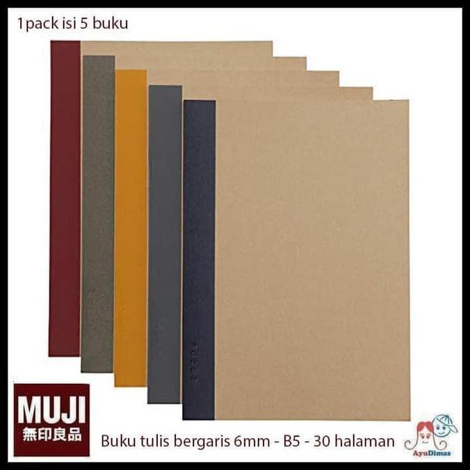 

Promo Muji Notebook / Note Book B5 Line - Buku Tulis Bergaris - 5Pcs Teresale95