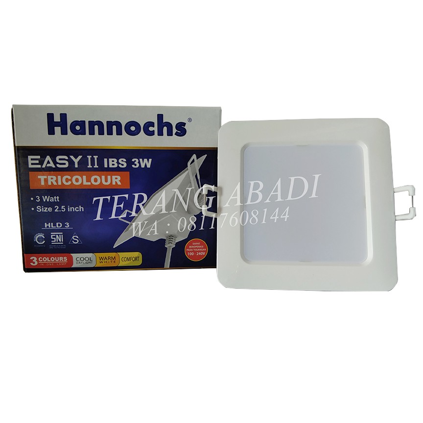Downlight Hannochs IBS 3 Watt Tricolour/lampu plafon/lampu 3 warna