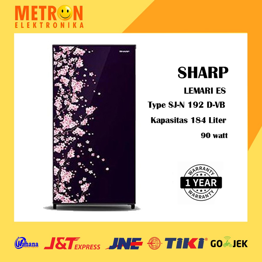 SHARP SJ N 192 D VB / SAKURA VIVID BLUE KULKAS LEMARI ES 1 PINTU 184 LITER / SJN192DVB