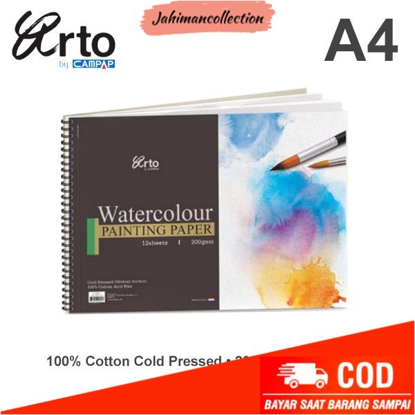 

✨ BISA COD ✨ Arto A4 Water Colour Book 200gsm - Cotton