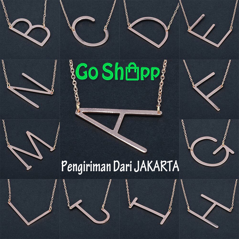 Kalung Alphabet V dan Z Titanium Anti Karat - Kalung Gold Alphabet - Kalung Fashion Import [K02]