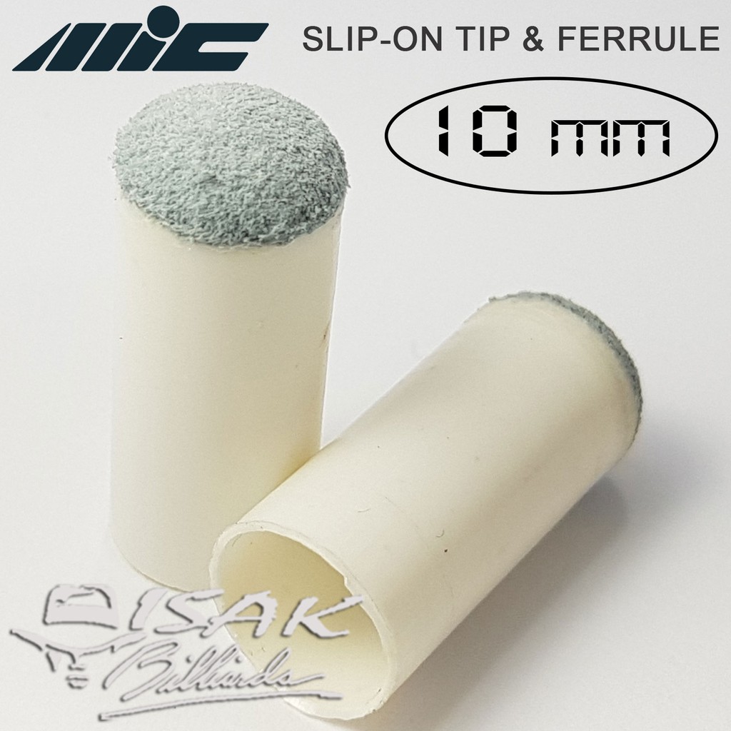 MIC Slip On Tip &amp; Ferrule - 10 mm Stik Biliar Billiard Cue Stick Sarung Tips