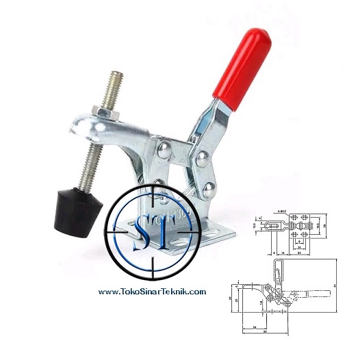 GH-13009 Toggle Clamp Hold Down Quick Metal Alat Bantu Dorong Vertical Penahan Pengunci Clamping