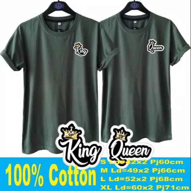 Kaos pasangan logo KING QUEEN / couple TShirt / kaos distro jumbo big size